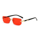 Óculos de Sol Retangulares Sem Aro, Fashion, Populares, Unissex, Pequenos, Quadrados, para Mulheres e Homens, Ideais para Verão e Viagens.