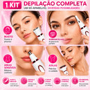 Depilador Feminino Elétrico 4 Em 1 Com Cabeça Removíveis Recarregável USB Removedor De Pelos Facial, Corpo, Axilas E Virilha. Seguro E Suave.
